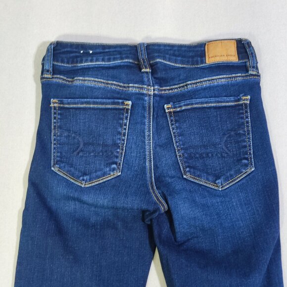 American Eagle ne(x)t level stretch jeggings women's size 4 Long ink blue - Picture 4 of 16